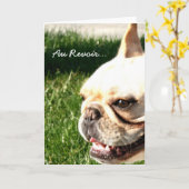 Tot ziens Franse Bulldog Wenskaart Kaart (Gele Bloem)