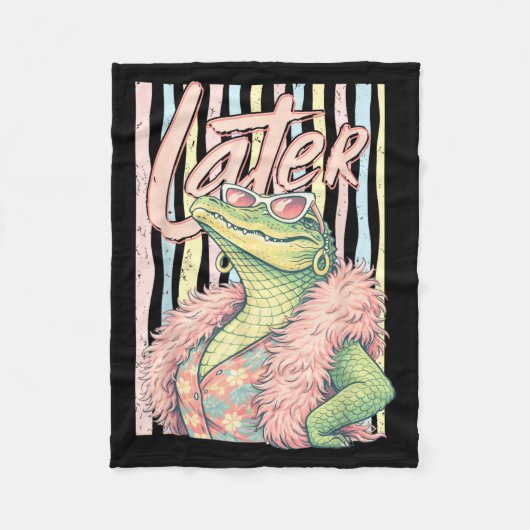 Tot ziens Gator Ontspan Krokodil Grappige Sarcasti Fleece Deken (Voorkant)