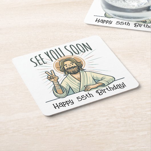 "Tot ziens", Grappig verjaardagscadeau Kartonnen Onderzetters (Schuin)