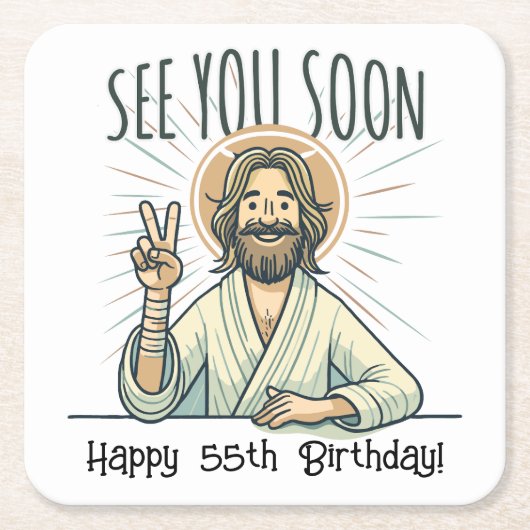 "Tot ziens", Grappig verjaardagscadeau Kartonnen Onderzetters (Voorkant)