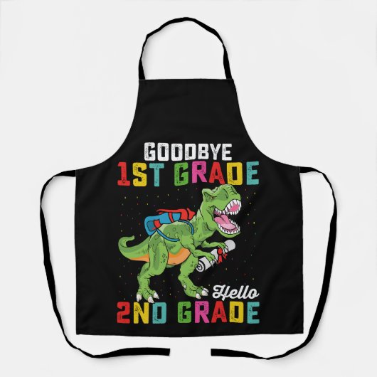 Tot ziens Groep 3 Hallo Groep 4 T Rex Dinosaur Schort (Voorkant)