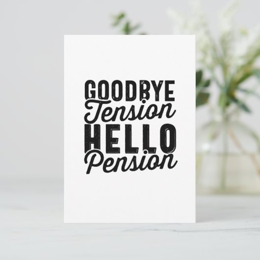 Tot ziens Hallo pensioen Bedankkaart (Staand voorkant)