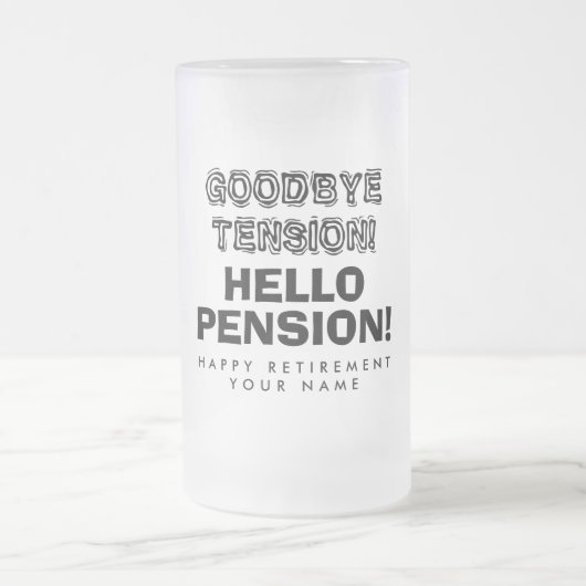 Tot ziens hallo pensioen plezier met pensioen matglas bierpul (Center)