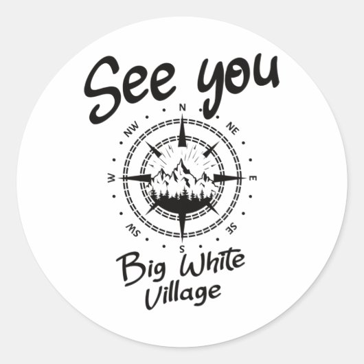 Tot ziens in Big White Village Wandelvakantie Ski  Ronde Sticker (Voorkant)