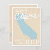 Tot ziens in Californië Save the Date Briefkaart (Voorkant / Achterkant)