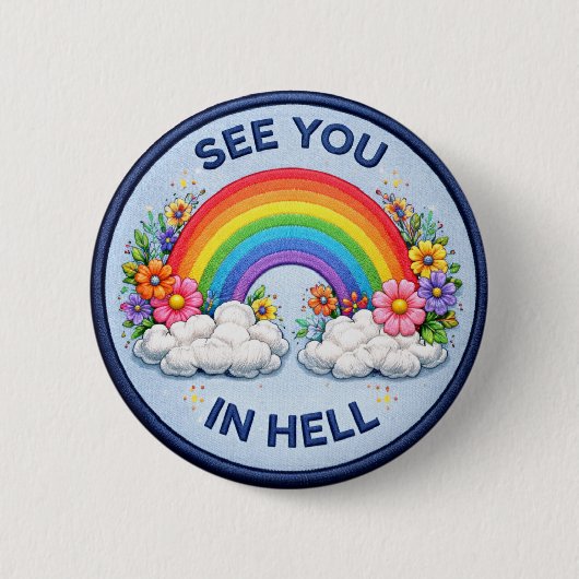 Tot Ziens in de Hel Ronde Button 5,7 Cm (Voorkant)