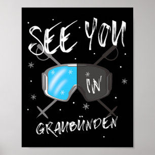 Tot ziens in Graubünden Zwitserland Vakantie Ski G Poster