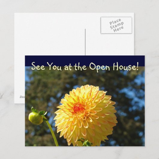 Tot ziens in het Open Huis. briefkaarten Dahlia (Voorkant / Achterkant)