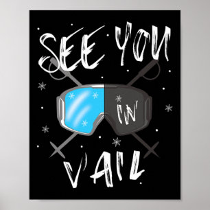 Tot ziens in Vail USA Wandelvakantie Ski Goggles Poster