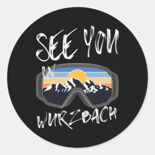 Tot ziens in Wursch Duitsland Vakantie skibril Ronde Sticker