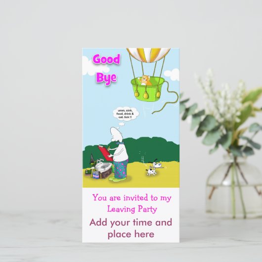 Tot ziens, je wordt uitgenodigd voor mijn Leaving  (Staand voorkant)