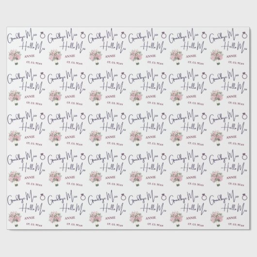 Tot ziens juffrouw Hallo mevrouw Bruidsboeket Brui Cadeaupapier (Vlak)