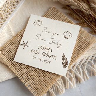 Tot Ziens Kleine Baby Kust Baby Borrel Servet