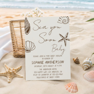 Tot Ziens Kleine Boho Kust Baby Shower Kaart