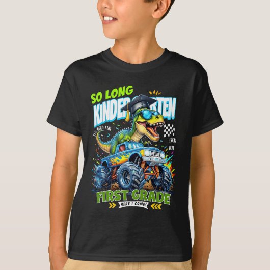 Tot ziens kleuterschool afgestudeerd dinosaurus 1e t-shirt (Voorkant)