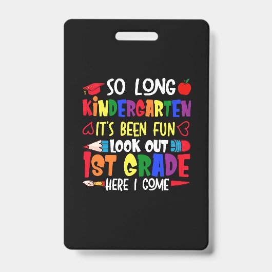 Tot ziens kleuterschool eerste klas leraar badge (Voorzijde)