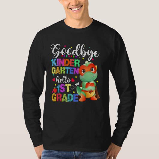 Tot ziens kleuterschool hallo eindexamen eerste kl t-shirt (Voorkant)