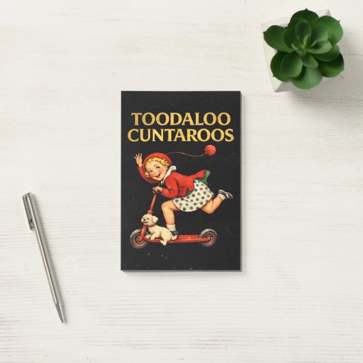 Tot ziens Klootzakroos Grappige Sarcastische Retro Post-it® Notes (Kantoor)