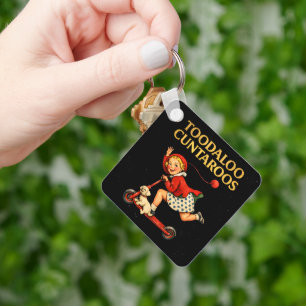 Tot ziens Klootzakroos Grappige Sarcastische Retro Sleutelhanger