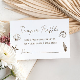 Tot Ziens, Kust Baby Shower Luiers Raffle Informatiekaartje