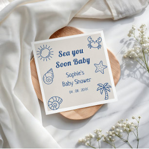 Tot Ziens Kust Baby Shower Servet