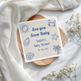 Tot Ziens Kust Baby Shower Servet