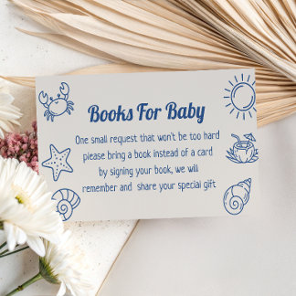 Tot ziens, kustbaby shower-boekverzoek informatiekaartje