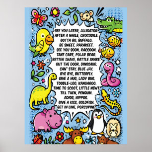 Tot ziens later Alligator Rijmposter – Schattig di Poster
