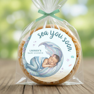 Tot Ziens Mermaid Baby Borrel Ronde Sticker