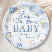 Tot Ziens, Oceaan Baby Shower Jongen Blauw 