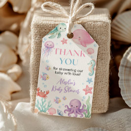Tot Ziens, Oceaandieren Baby Shower Bedankt Cadeaulabel