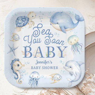 Tot Ziens, Oceaankindercadeau Jongen Blauw Papieren Bordje