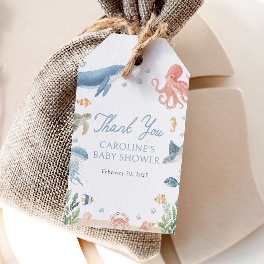 Tot ziens onder zee Baby Shower Cadeaulabel