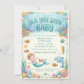 Tot ziens onder zee Baby Shower Kaart