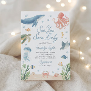 Tot ziens onder zee Baby Shower Kaart