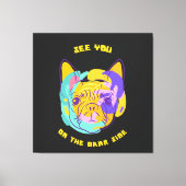 Tot ziens op de Bark kant Hond Pun Canvas Afdruk (Voorkant)
