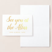 Tot ziens op het altaar bruidegom bruidsbrief folie kaarten (Display)