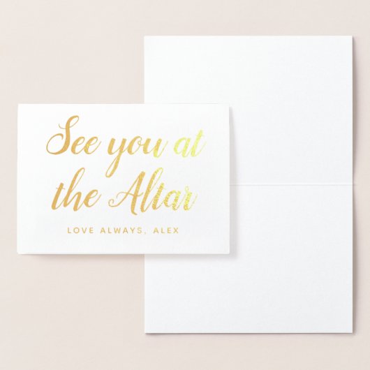 Tot ziens op het altaar bruidegom bruidsbrief folie kaarten (Display)