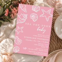 Tot Ziens Pink Kust Strand Meisje Baby Shower