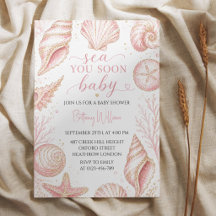 Tot Ziens Pink Zeeschelpen Baby Shower
