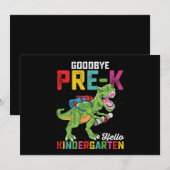 Tot ziens Pre K Hallo Kindergarten T Rex School Kaart (Voorkant / Achterkant)