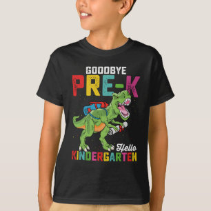 Tot ziens Pre K Hallo Kindergarten T Rex School T-shirt