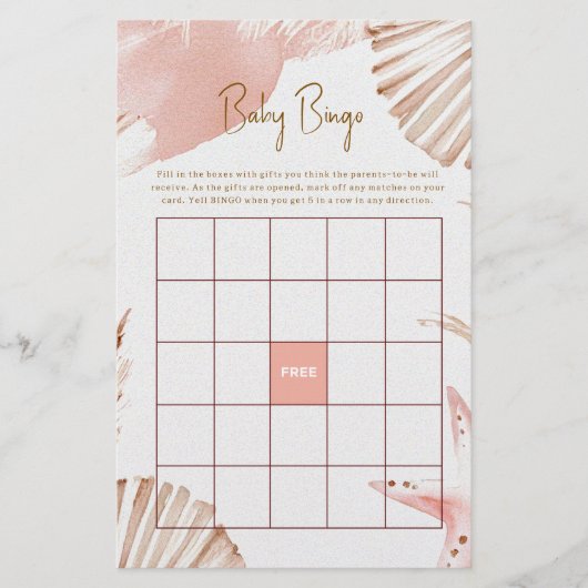 Tot Ziens Schatje Baby Borrel Bingo Spel Flyer (Voorkant)
