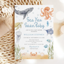 Tot Ziens Schatje Baby Oceaan Dieren Baby Borrel