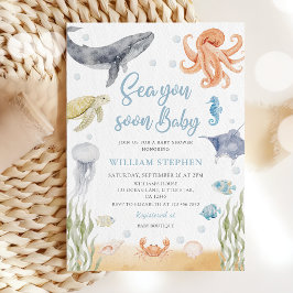 Tot Ziens Schatje Baby Oceandieren Baby Shower Kaart