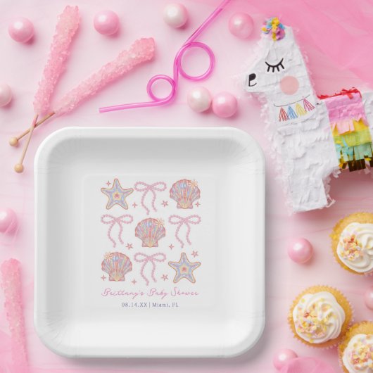 Tot Ziens Schatje Coastal Baby Shower  Papieren Bordje (Feest)