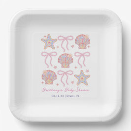 Tot Ziens Schatje Coastal Baby Shower  Papieren Bordje