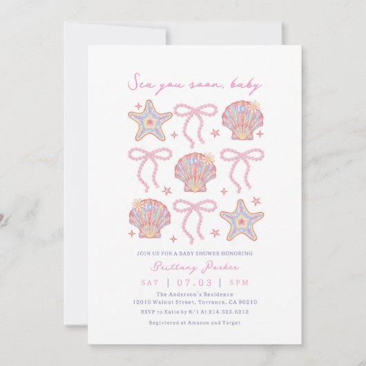 Tot Ziens Schatje Kust Baby Shower  Kaart (Voorkant)