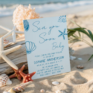 Tot ziens schatje Kust zee schelp baby shower Kaart