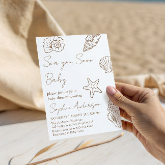 Tot Ziens Schatje Kust Zeeschelp Baby Shower Kaart